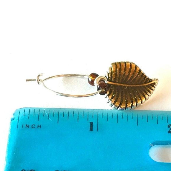 Leaf Earrings Fall Thanksgiving Autumn Tree Leaves Halloween Harvest Plated - Picture 8 of 9